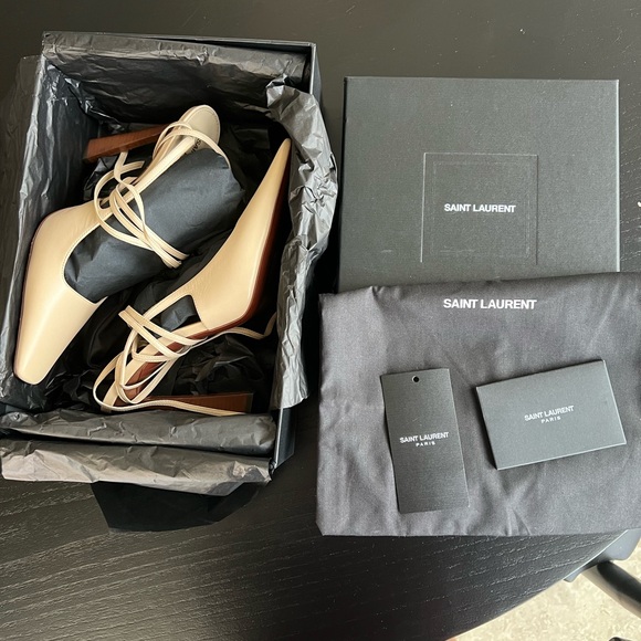 LIKE NEW Saint Laurent Tom Lace Up Pump in Trench size 39 - Picture 4 of 8